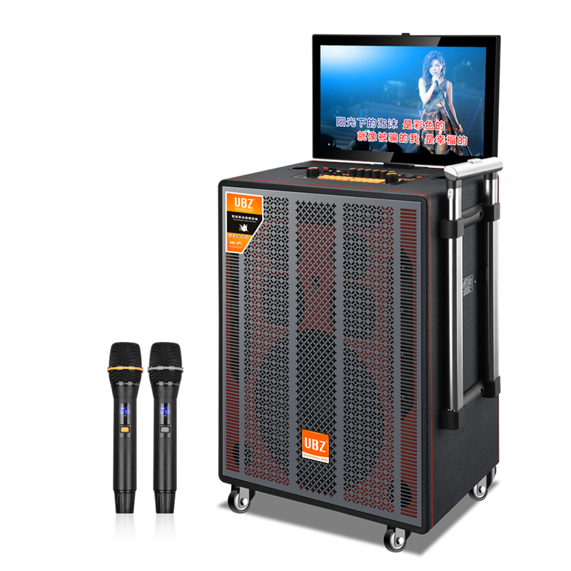 UBZ广场舞音响带显示屏户外拉杆音箱带视频